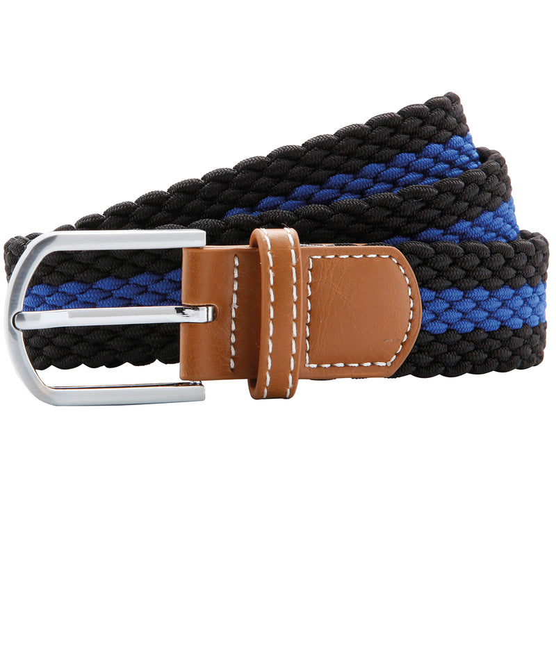 Two-colour stripe braid stretch belt